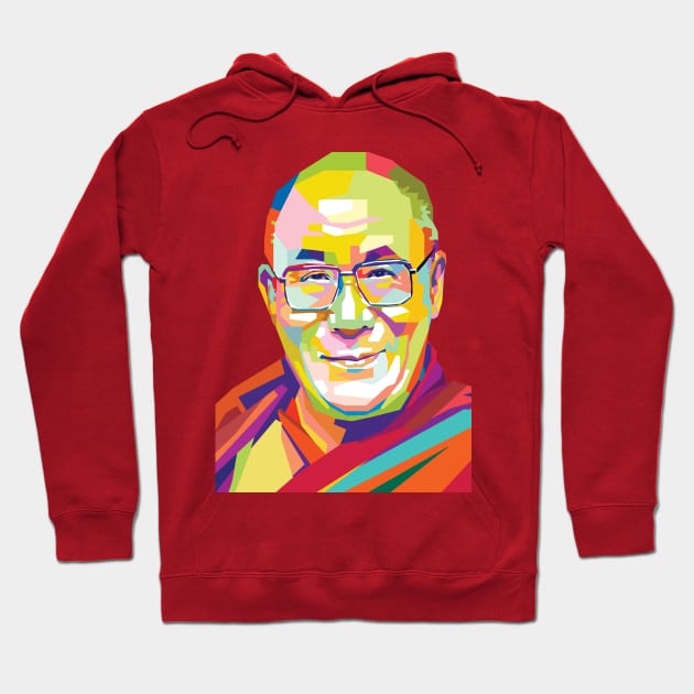 Dalai Lama in Pop Art Hoodie by Mulyadi Walet